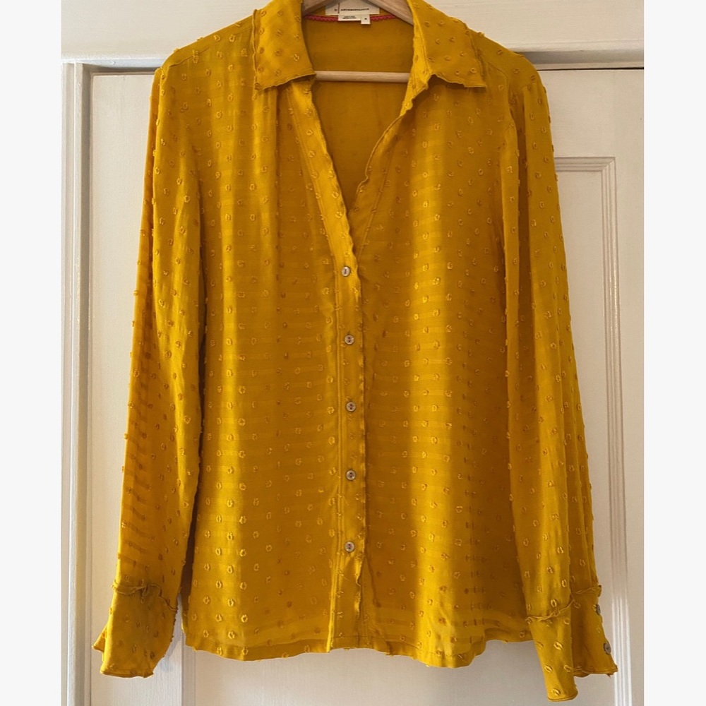 Anthropologie Mustard Yellow Blouse